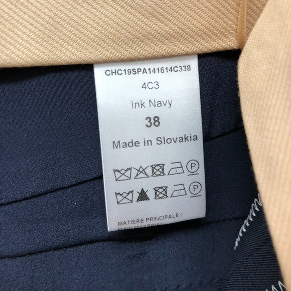 Chloe Stitched Wide Leg Front Slit Pants Womens 38 US 6 Ink Navy Blue Retro 70s - Picture 9 of 14